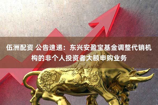 伍洲配资 公告速递：东兴安盈宝基金调整代销机构的非个人投资者大额申购业务
